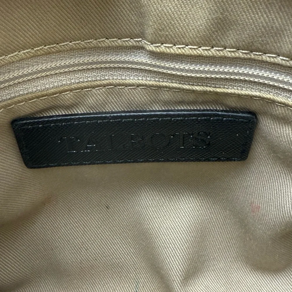 Talbots Cosmetic Makeup Bag Womens Black Cream Gingham Scallop Zipper Travel